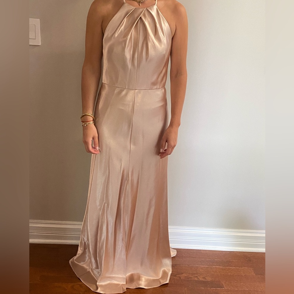Jenny Yoo bridesmaid dress. Petal Satin Back Crepe 28101-Cameron Dress Size 6